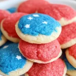 Red White and Blue Cake Mix Cookies