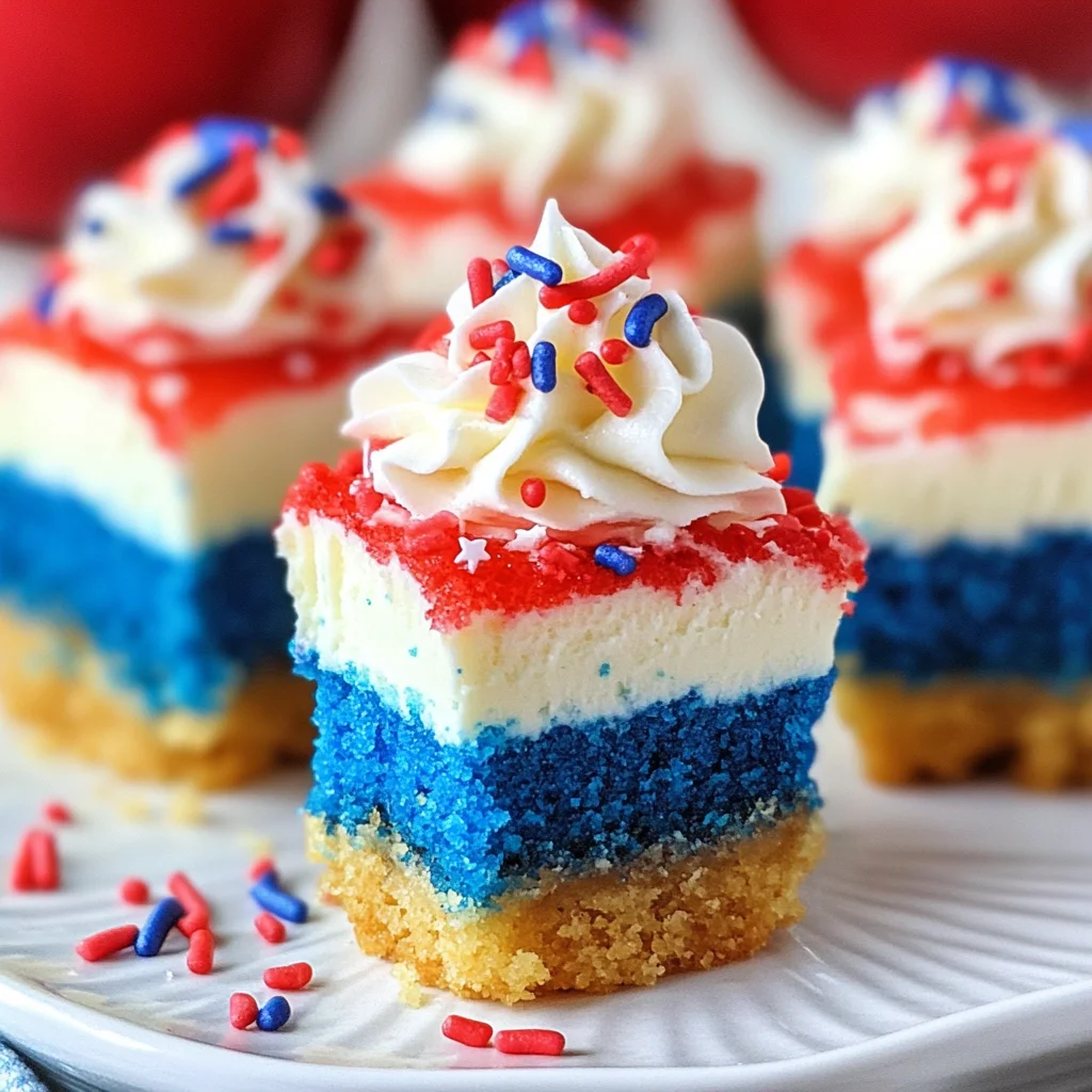 Red, White and Blue Mini Cheesecakes
