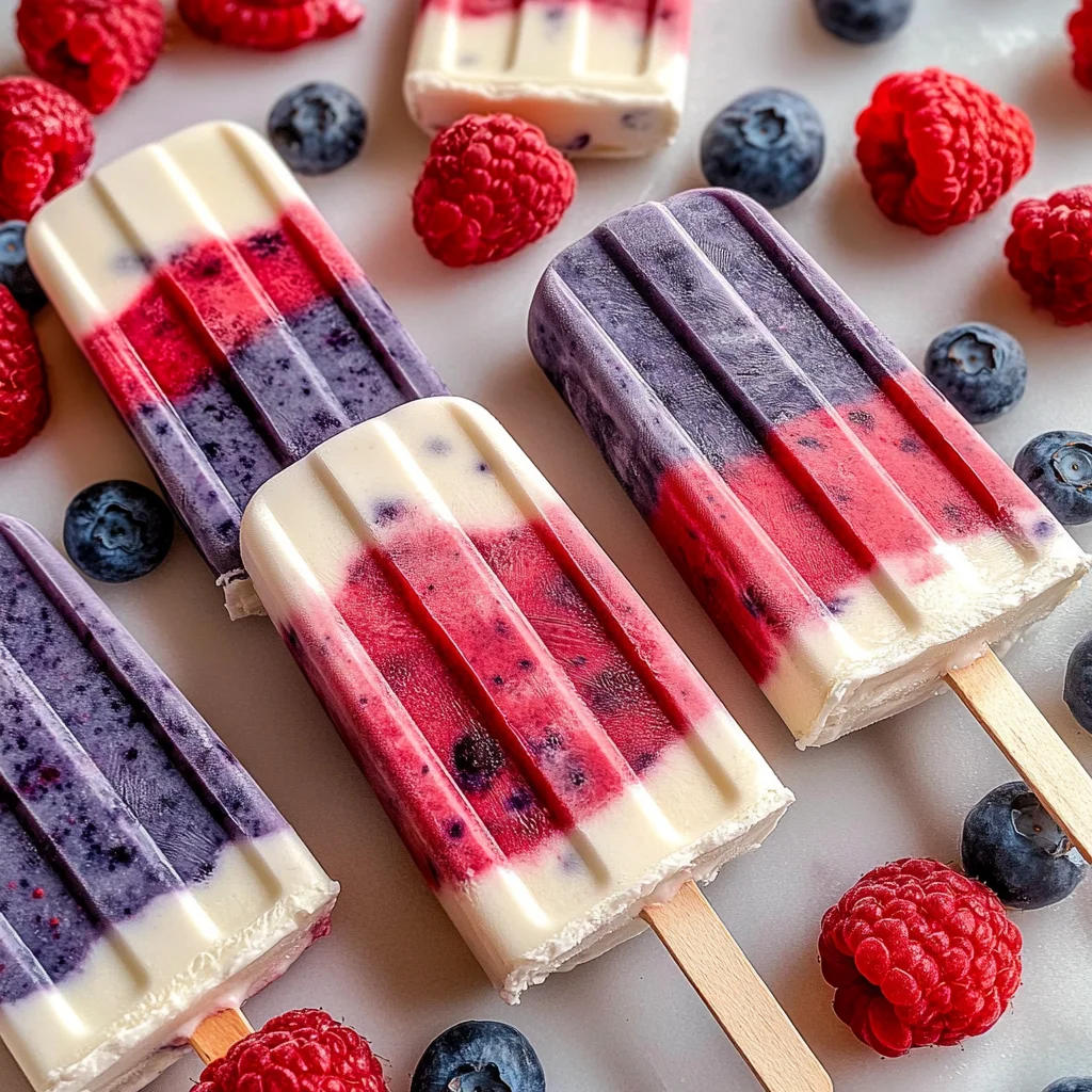 Red White and Blueberry Popsicles